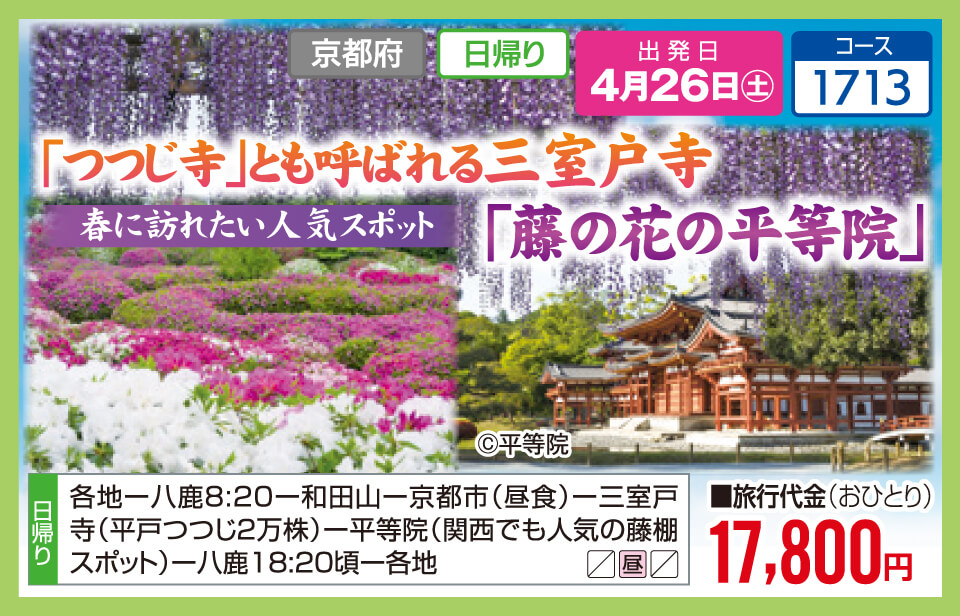 「つつじ寺」とも呼ばれる三室戸寺　春に訪れたい人気スポット「藤の花の平等院」