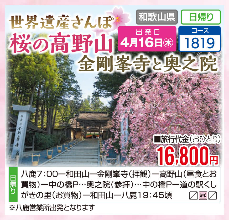 世界遺産さんぽ 桜の高野山 金剛峯寺と奥之院